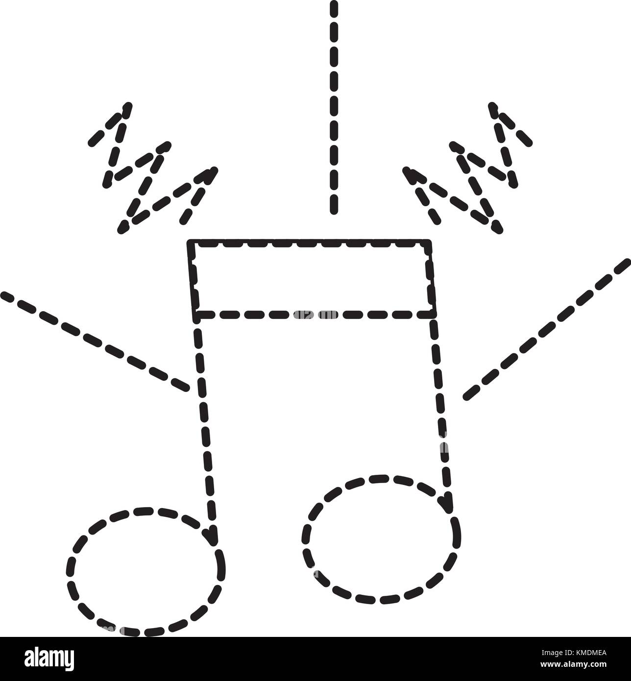 Gepunktete Form musikalischen Hinweis anmelden, um Rhythmus. Stock Vektor