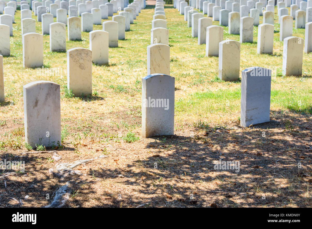 Custer National Cemetery in Little Bighorn Battlefield National Monument, Montana, USA. Stockfoto