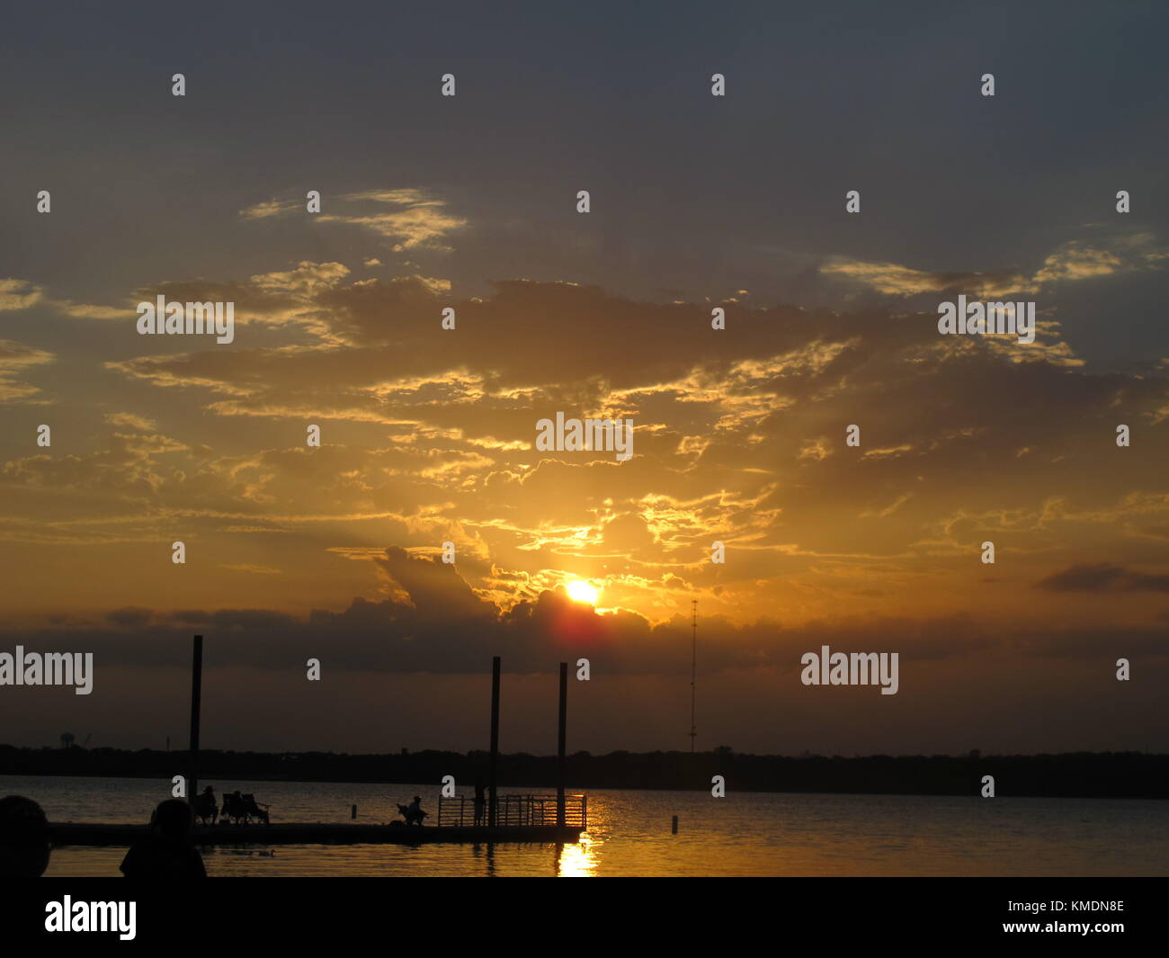 Sonnenuntergang am See Stockfoto