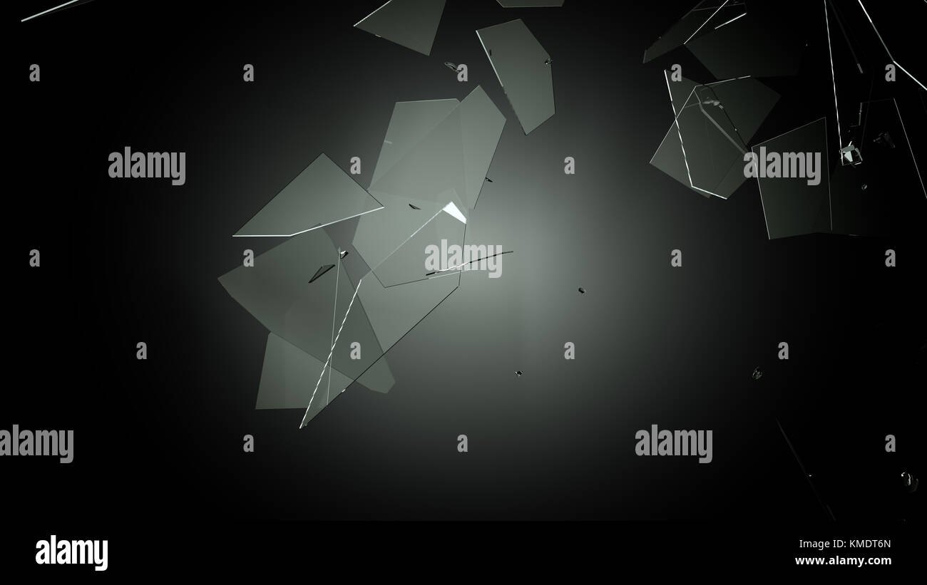 Aufgeteilt oder Glas auf Schwarz erschüttert. große Auflösung Stockfoto