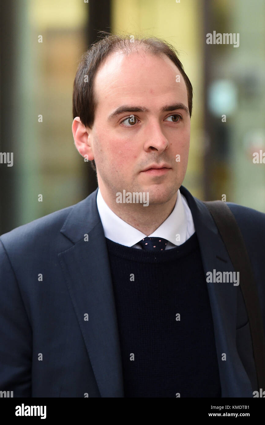 Richard Holden kommt an Westminster Magistrates Court, wo er von einer Frau sexuell angreifen an einer Partei im Dezember letzten Jahres vorgeworfen wird. Stockfoto