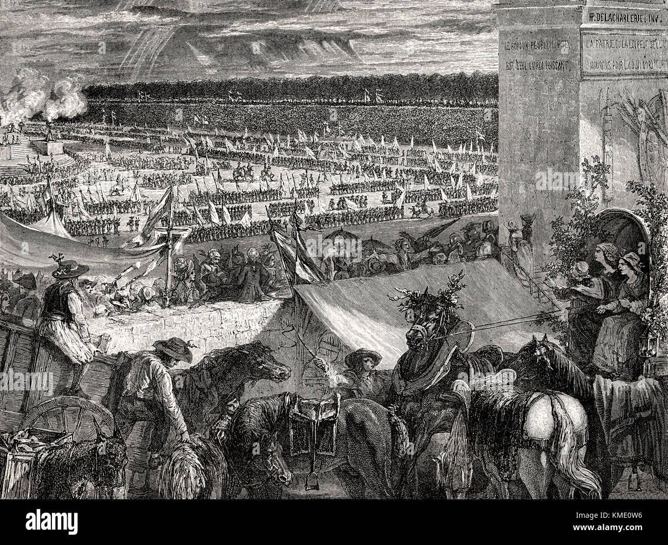 Die Fête de la Fédération, 14 juillet 1789, französischer Nationalfeiertag, Französische Revolution Stockfoto