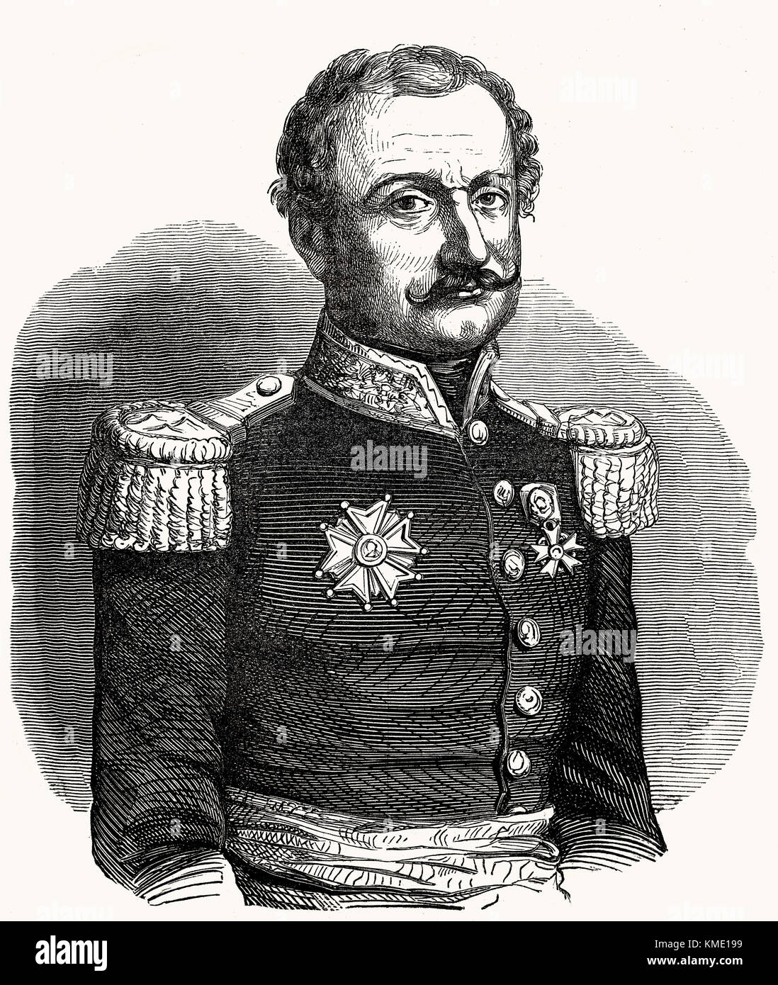 Der französische Befehlshaber und Marshal General Nicolas Charles Victor Oudinot, Herzog von Reggio, 1791 - 1863 Stockfoto