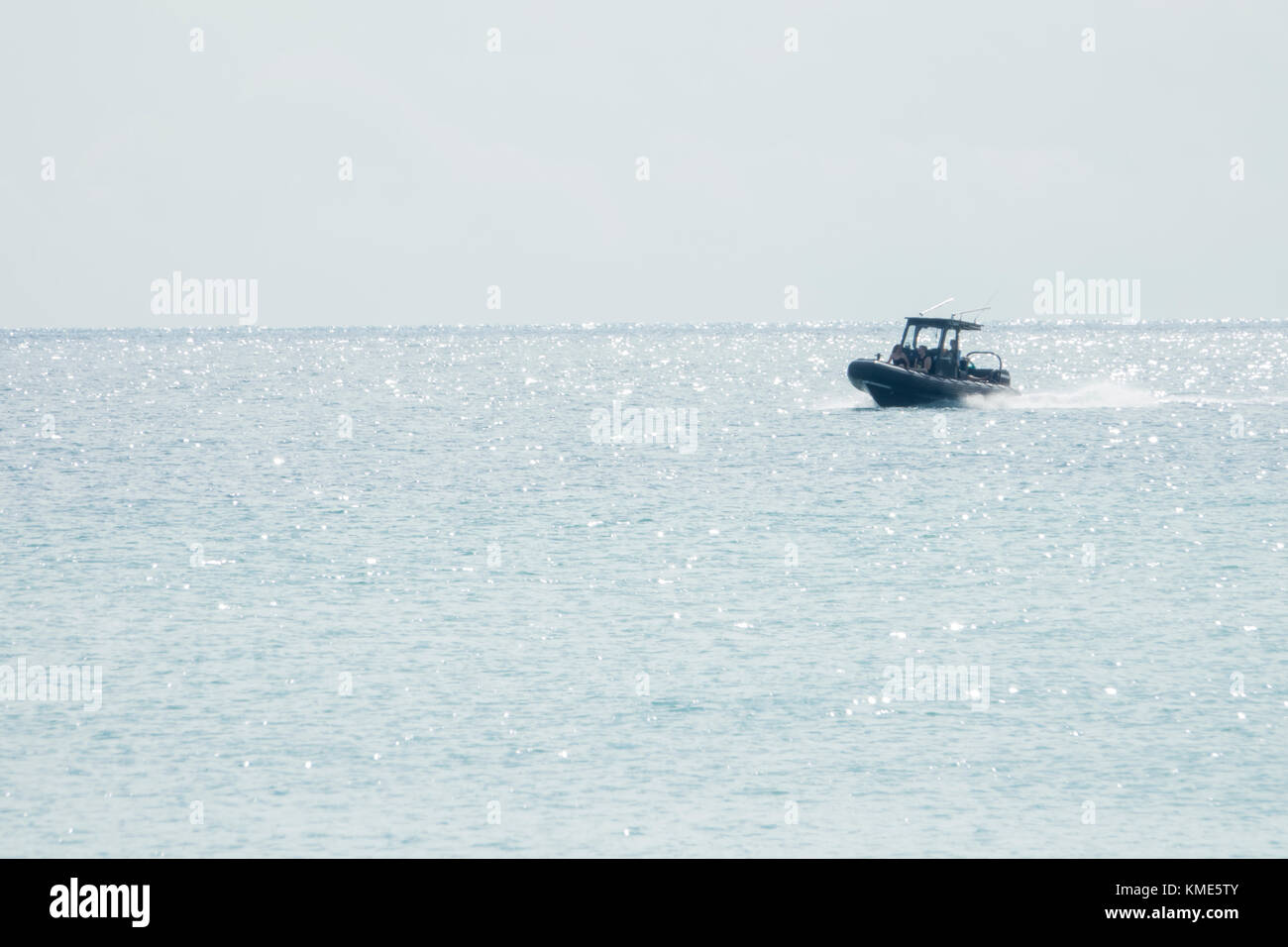 Freizeitboote auf dem Meer, Miami Beach, Florida Stockfoto