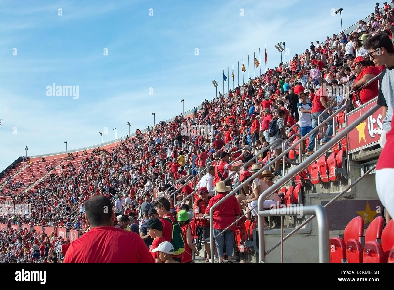 Palma de Mallorca, Balearen, Spanien - 28. Mai 2017: Real Mallorca gegen numancia Publikum Son Moix iberostar Stadion am 28. Mai 2017 in Palma Stockfoto