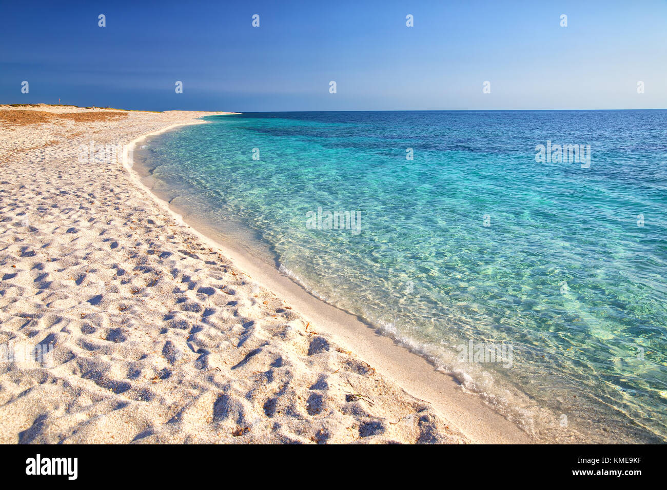 Is Arutas Strand, Sardinien, Italien, Europa. Is Arutas ist wie der Strand der Körner von Reis bekannt. Stockfoto