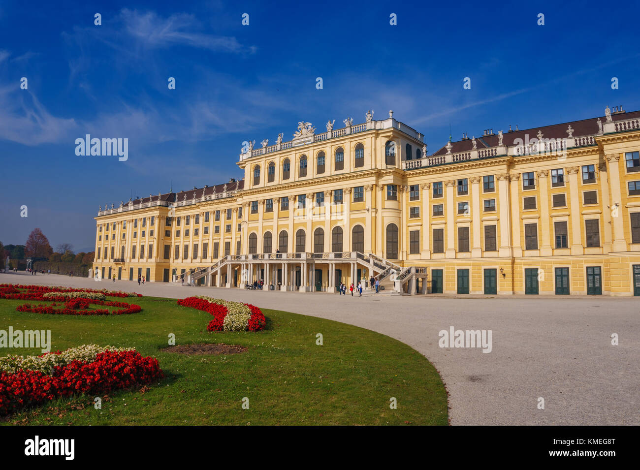 Das berühmte Schloss Schönbrunn in Wien in Österreich, Europa. Stockfoto