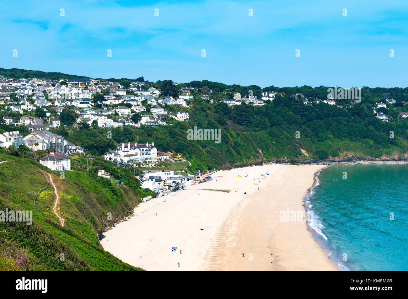 Carbis Bay In Der Nahe Von St Ives In Cornwall England Grossbritannien Grossbritannien Stockfotografie Alamy