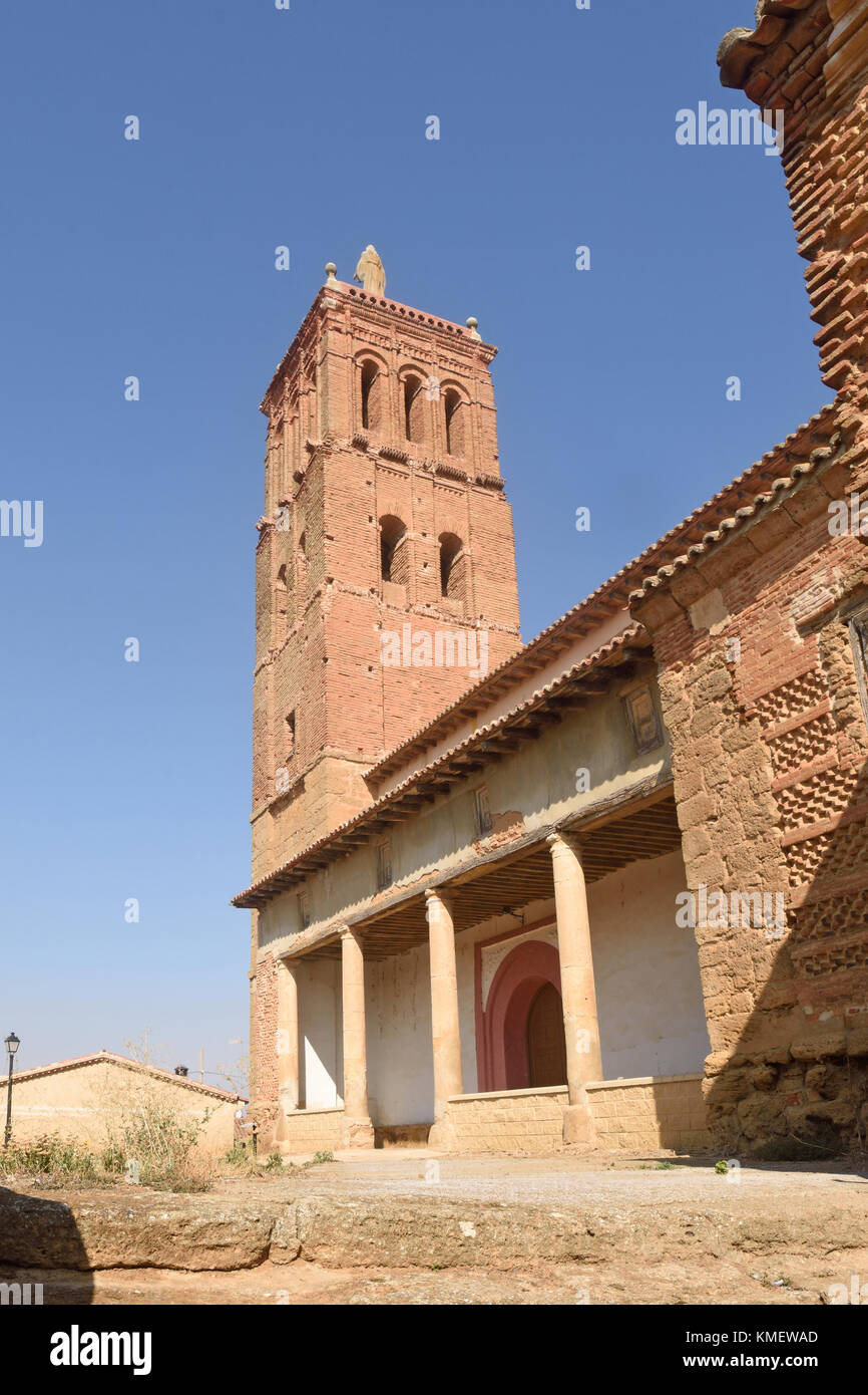 Santo Tomas Kirche in Villanueva del Campo, Tierra de Campos Region, Provinz Zamora, Castilla y Leon, Spanien Stockfoto