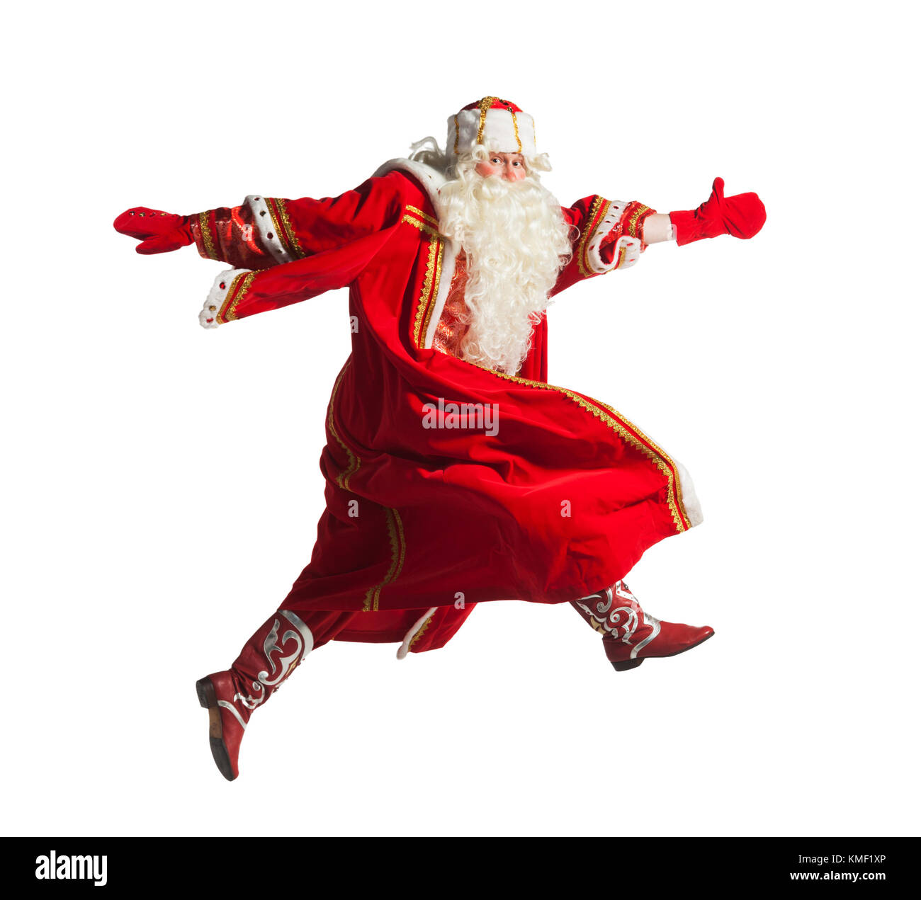Ausführen von Santa Claus Stockfoto