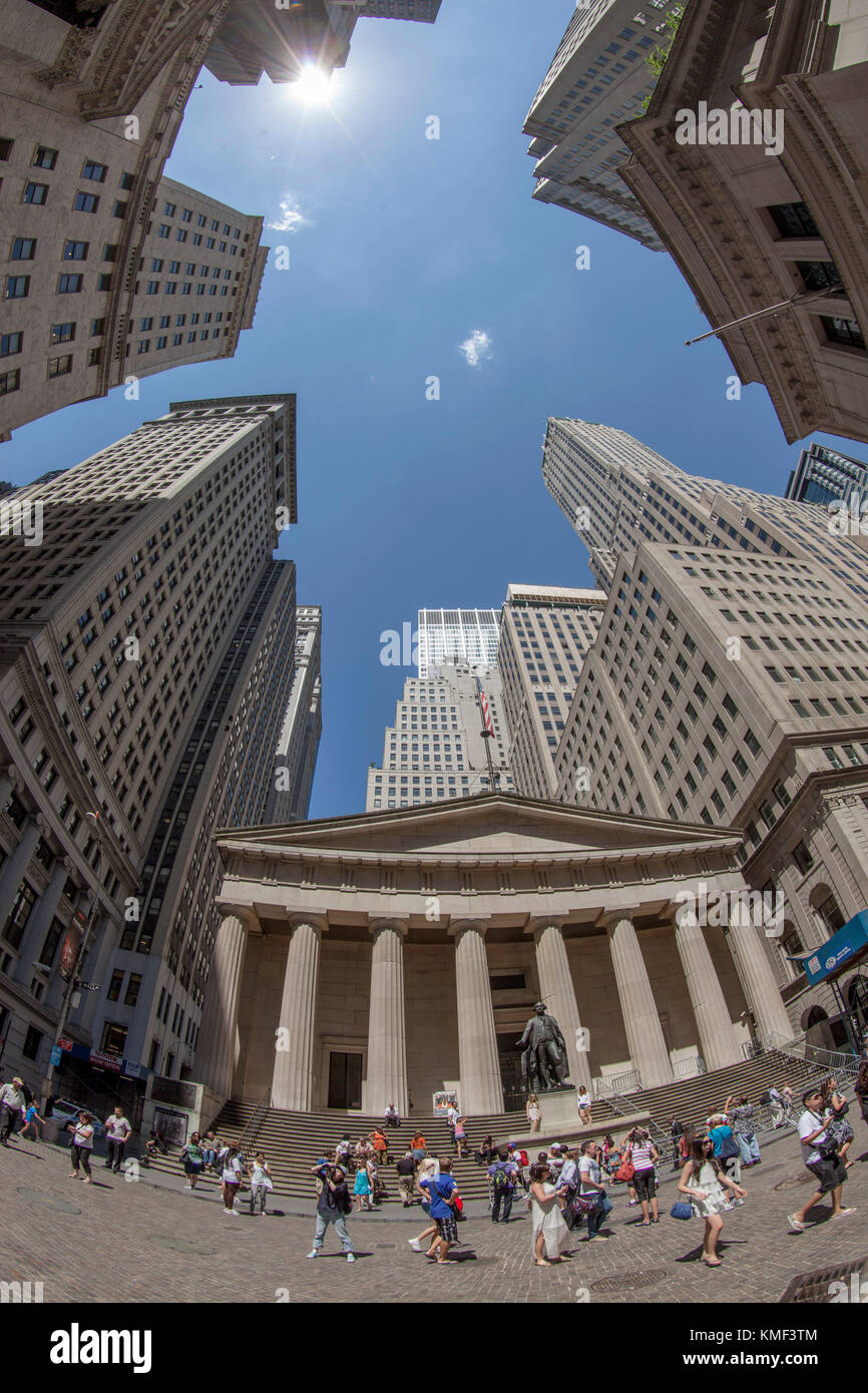 Federal Hall, Wall Street, Trump Tower, Financial District, New York City, USA Stockfoto