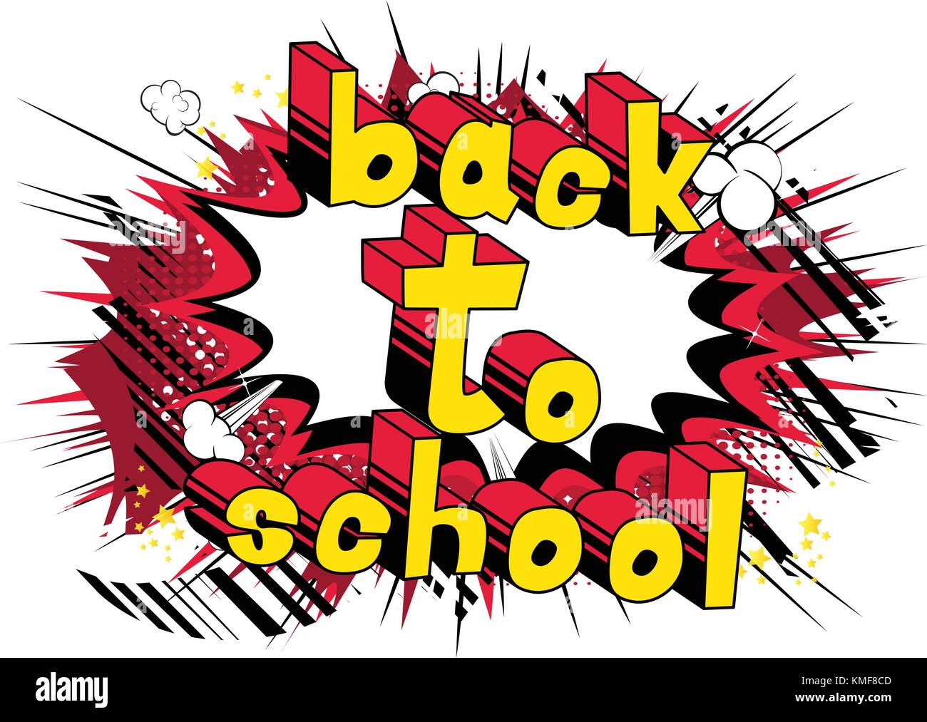 Back To School - Comic-Buch-Stil Wort auf abstrakten Hintergrund. Stock Vektor