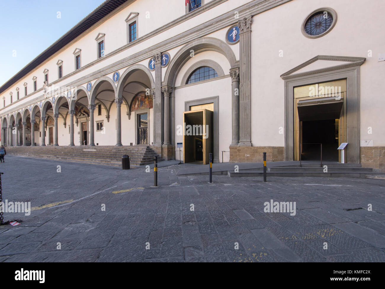 Fiippo Brunelleschi, Ospedale degli Innocenti, 1417-1436, Fassade & Portikus, italienische Renaissance Architektur, Museo degli Innocenti Museum, Florenz Stockfoto