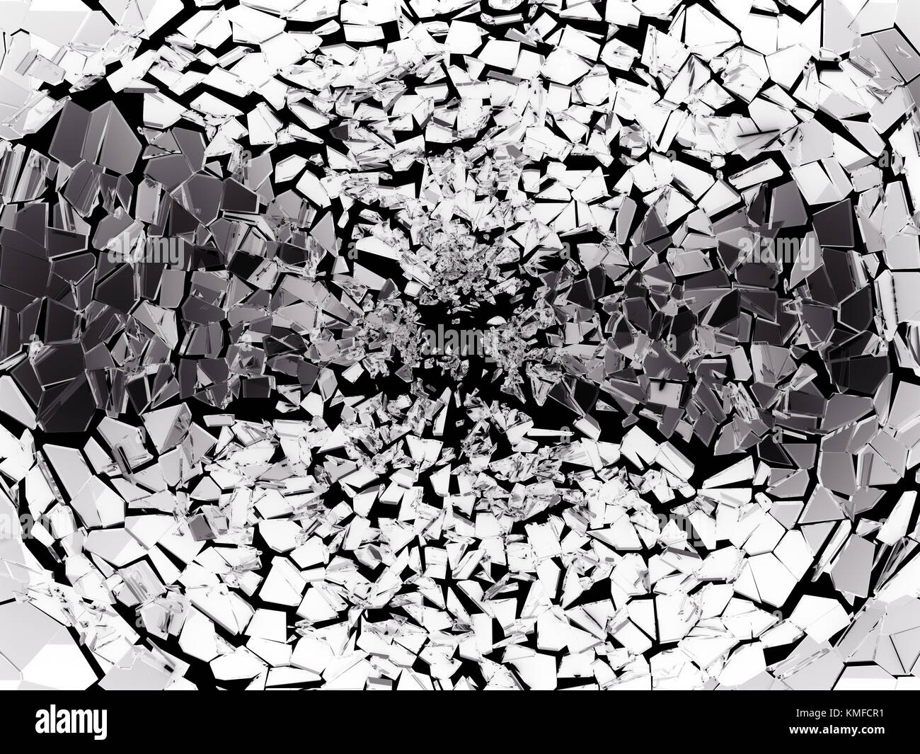 Stücke aufgeteilt oder Glasscherben auf Schwarz. große Auflösung Stockfoto