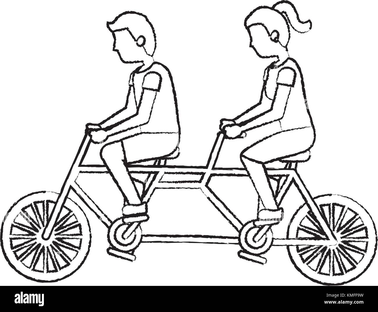 Tandem skizze kaufen Alamy