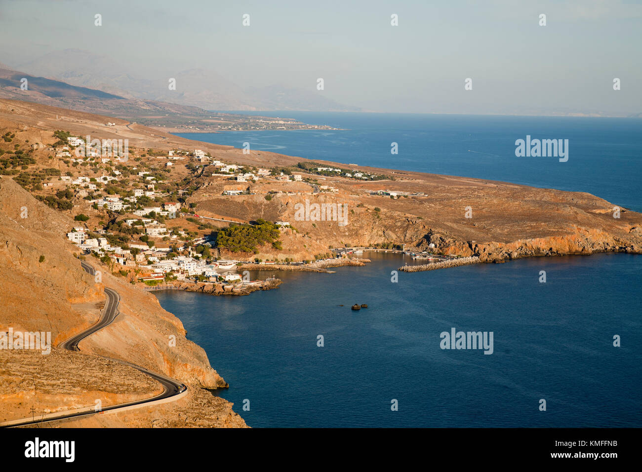 Ansicht mit sfakia Village, Insel Kreta, Griechenland, Europa Stockfoto