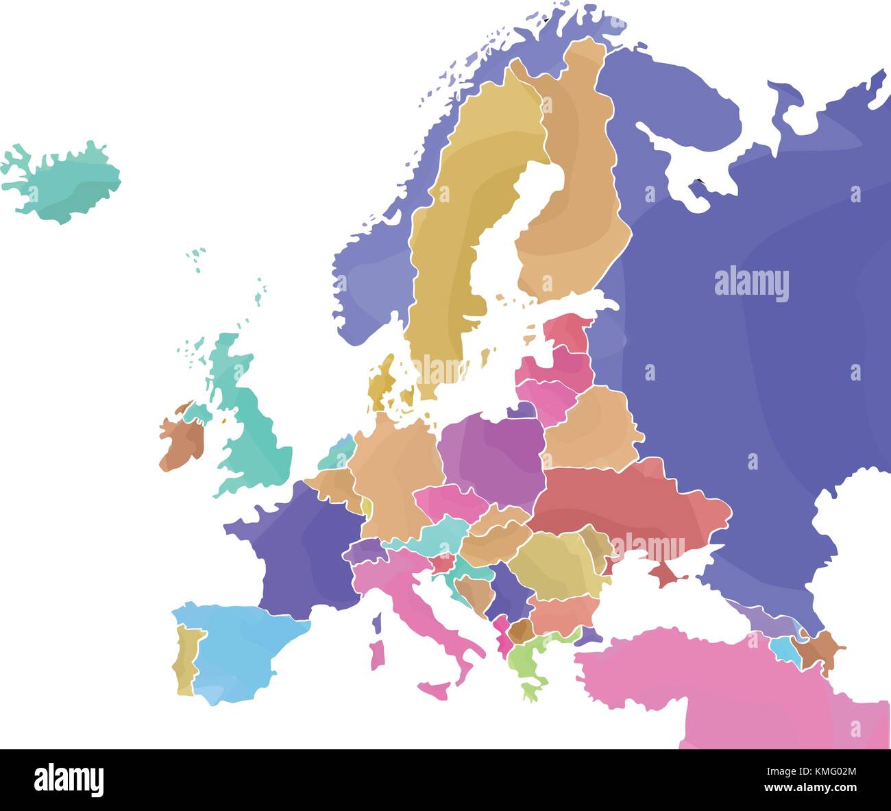 politische Karte von Europa Stock Vektor