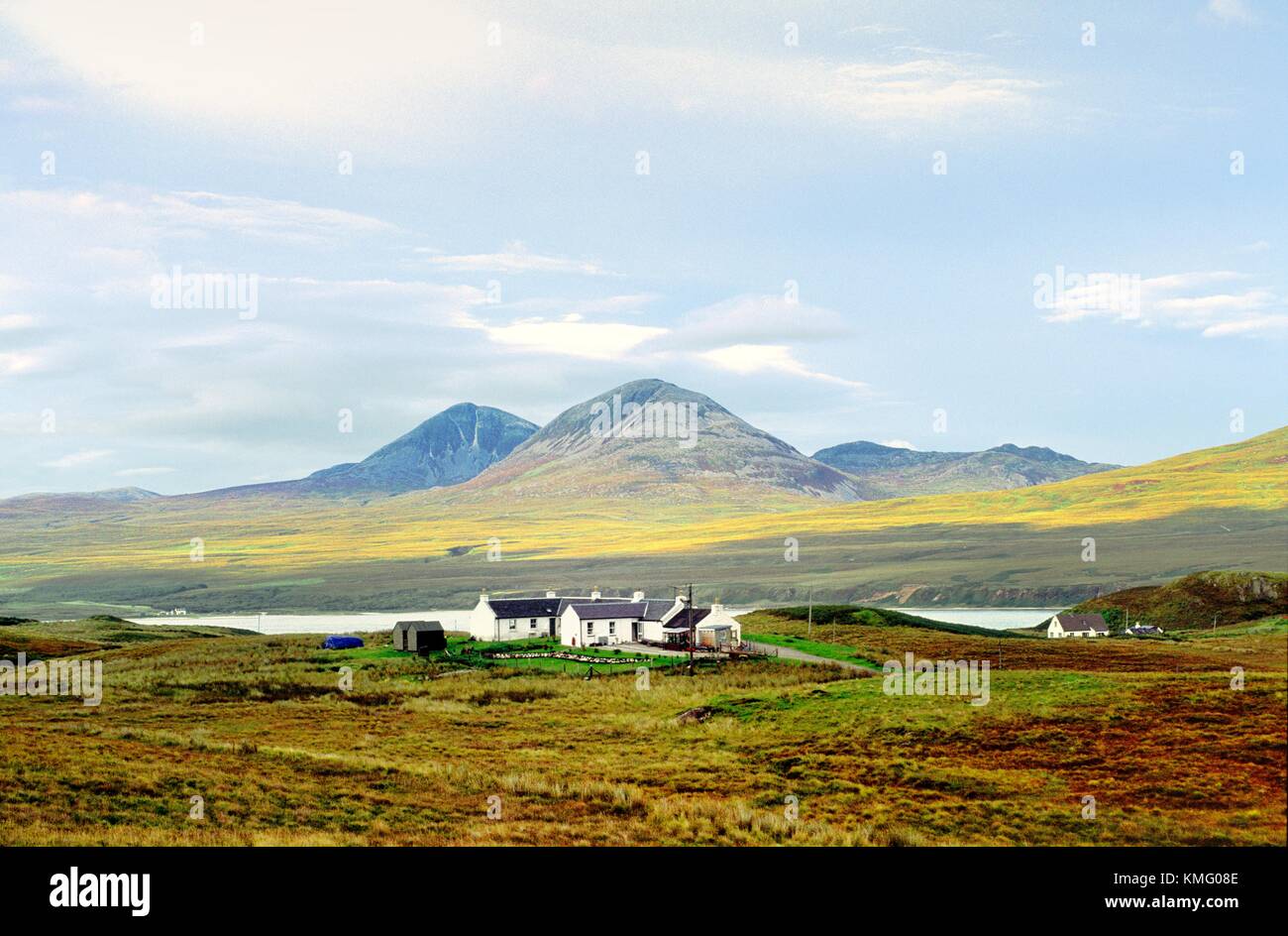 Über North Coast of Islay und Sound of Islay, die Paps of Jura, Inneren Hebriden, Schottland.  Website des großen Gezeitenkraft Projekt Stockfoto