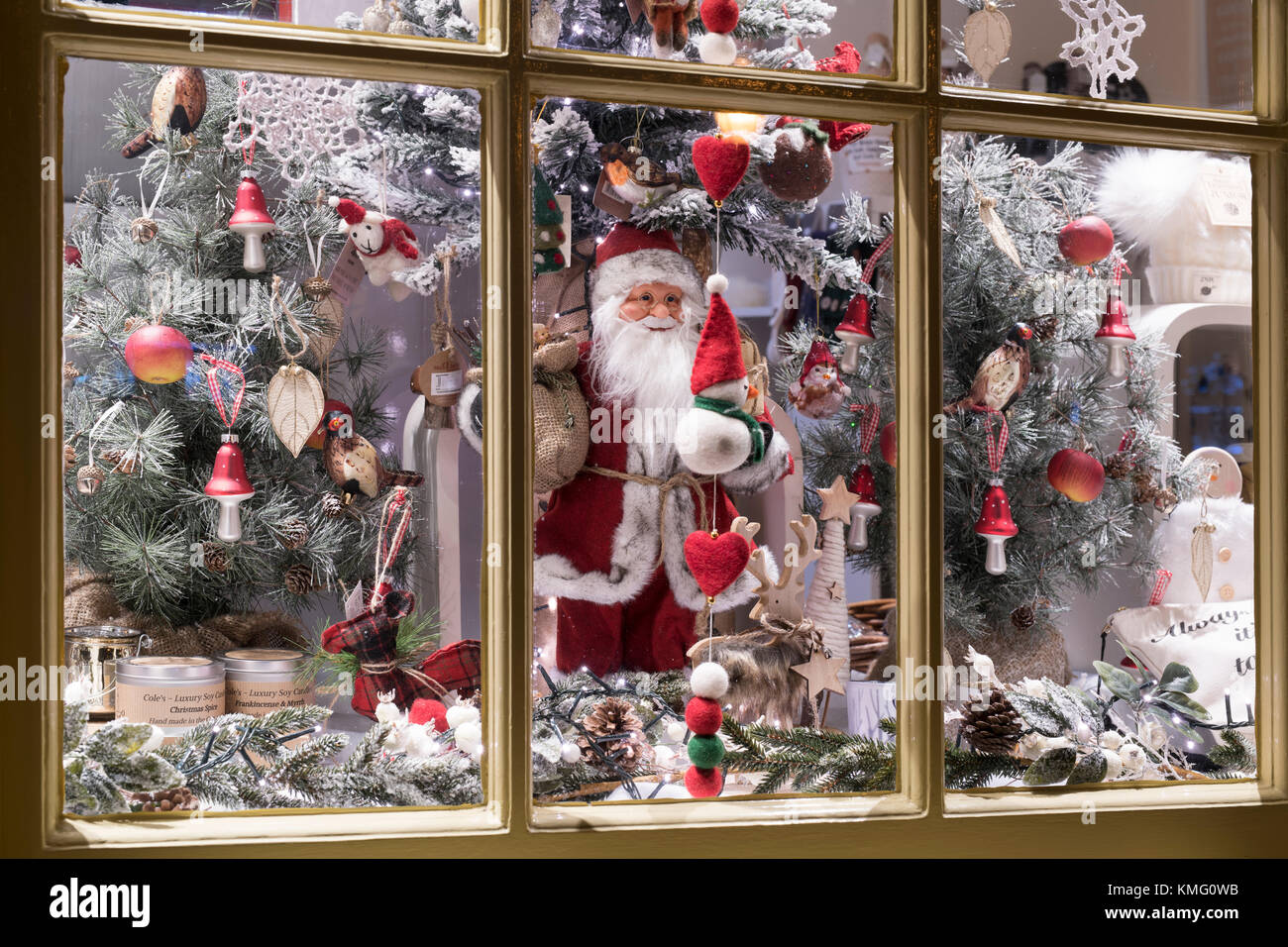 Alle Meines Herzens Geschenk Shop weihnachten Fenster Anzeige in den Broadway. Cotswolds, Gloucestershire, England Stockfoto