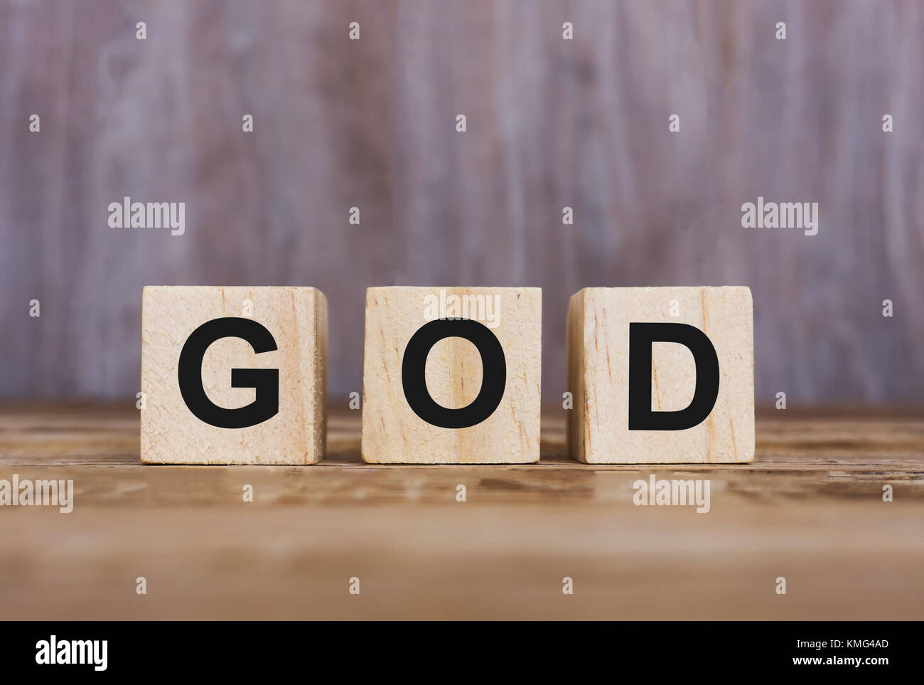 Gott text auf Holzklötze Stockfoto