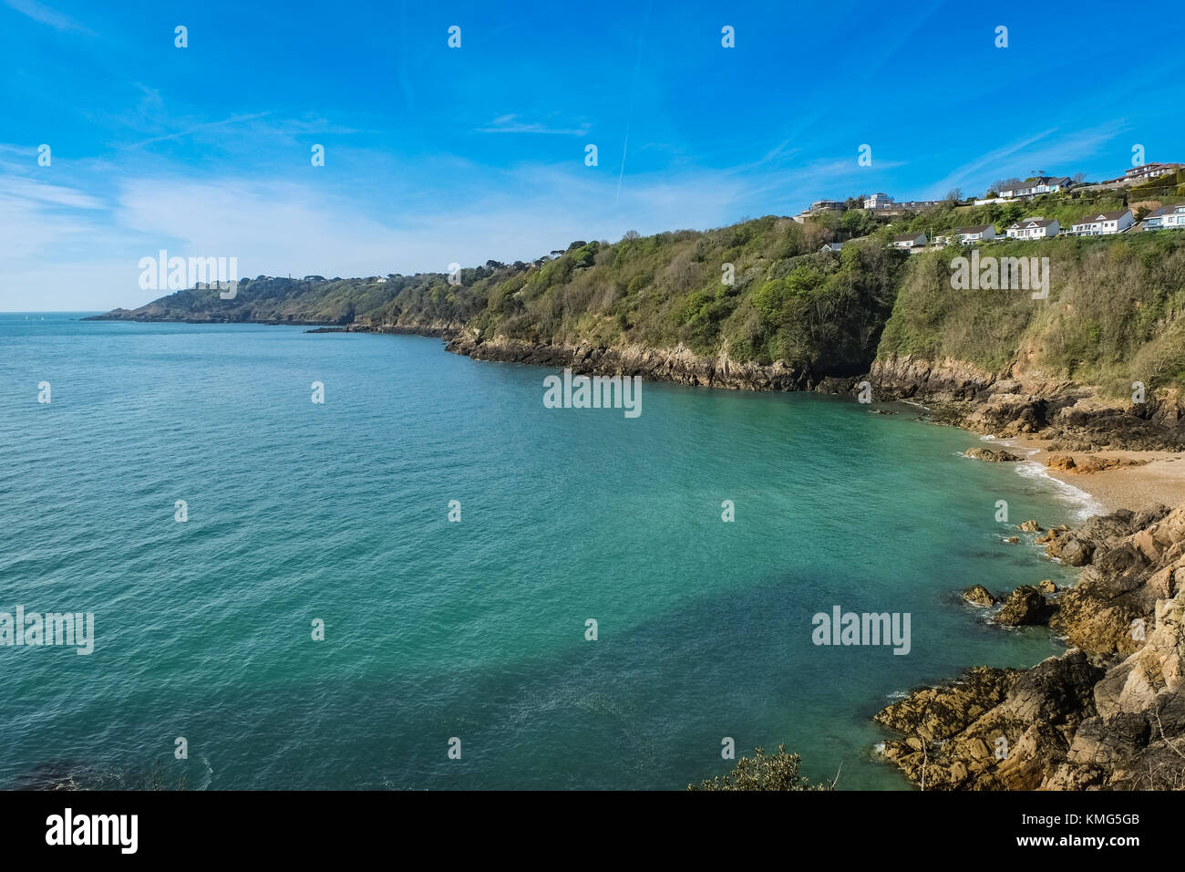 Guernsey; Ostküste Klippen Stockfoto