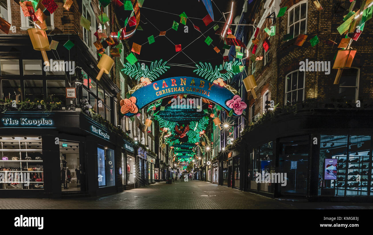 Carnaby Street Christmas Lights Stockfoto