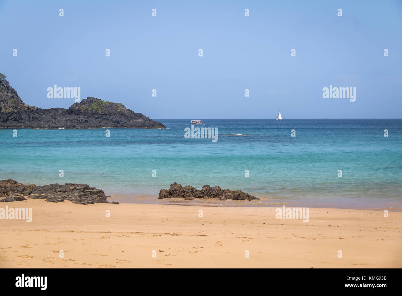 Strand Praia do Sancho - Fernando de Noronha, Pernambuco, Brasilien Stockfoto