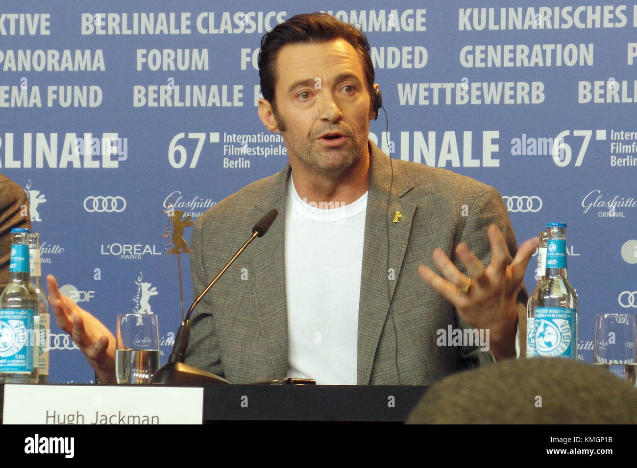 (67. Berlinale) Internationale Filmfestspiele Berlin. Pressekonferenz "Logan", mit: Hugh Jackman Wo: Berlin/Deutschland, wann: 17.02.2017 Stockfoto