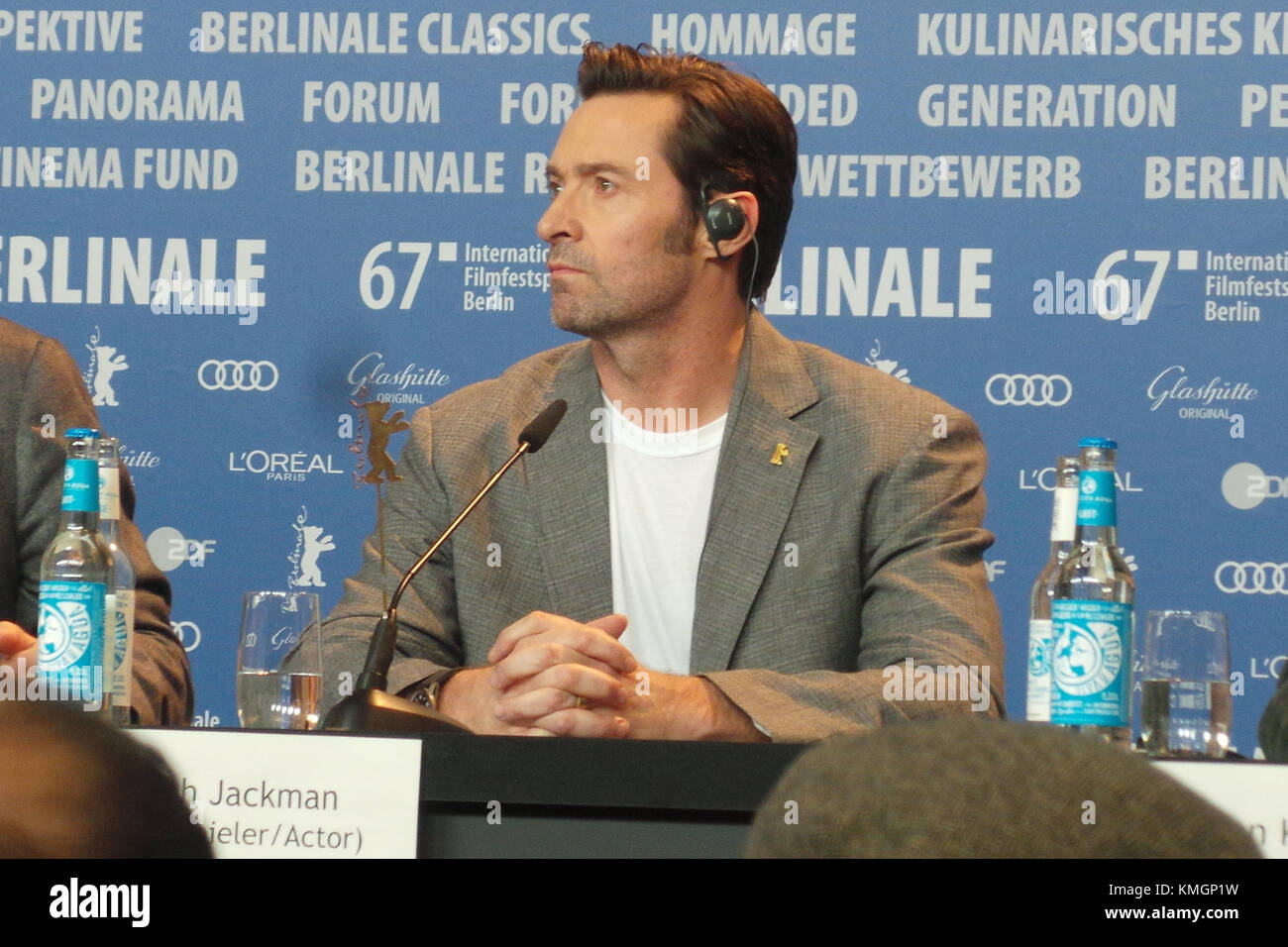(67. Berlinale) Internationale Filmfestspiele Berlin. Pressekonferenz "Logan", mit: Hugh Jackman Wo: Berlin/Deutschland, wann: 17.02.2017 Stockfoto