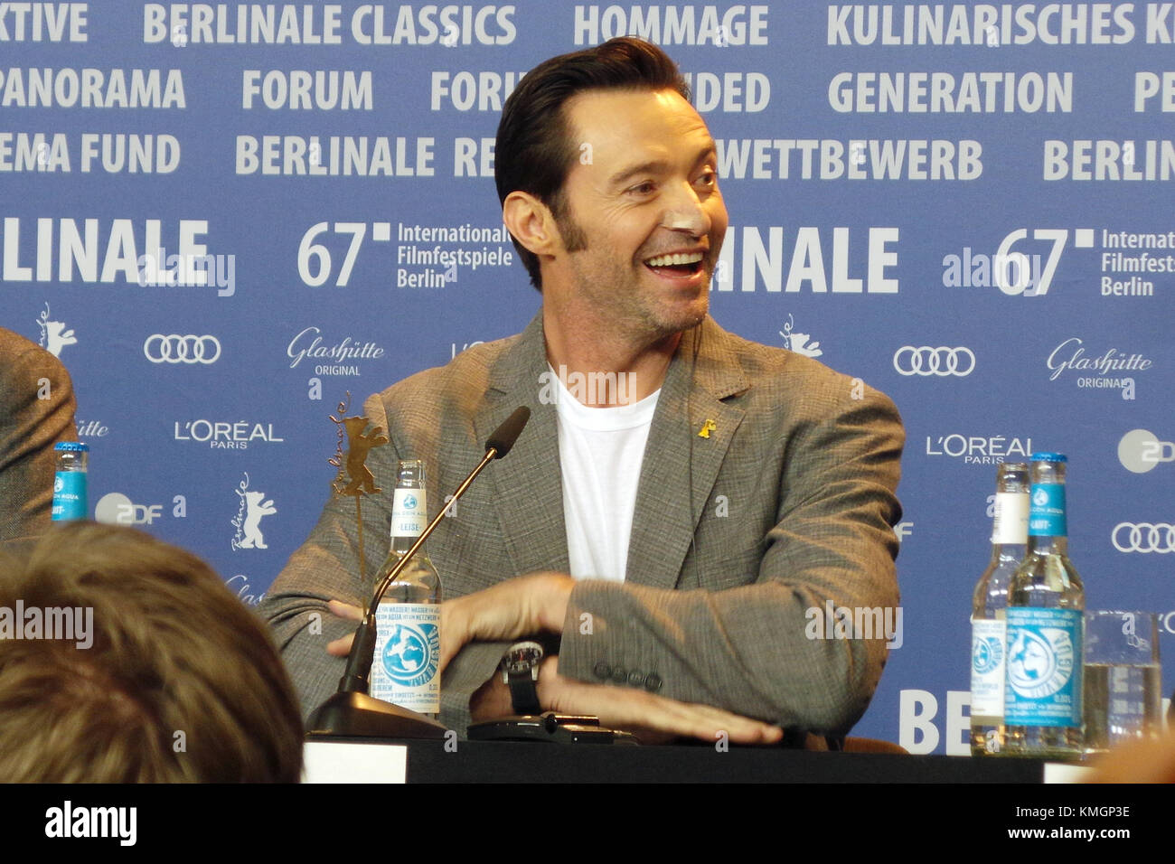 (67. Berlinale) Internationale Filmfestspiele Berlin. Pressekonferenz "Logan", mit: Hugh Jackman, Wo: Berlin/Deutschland, wann: 17.02.2017 Stockfoto