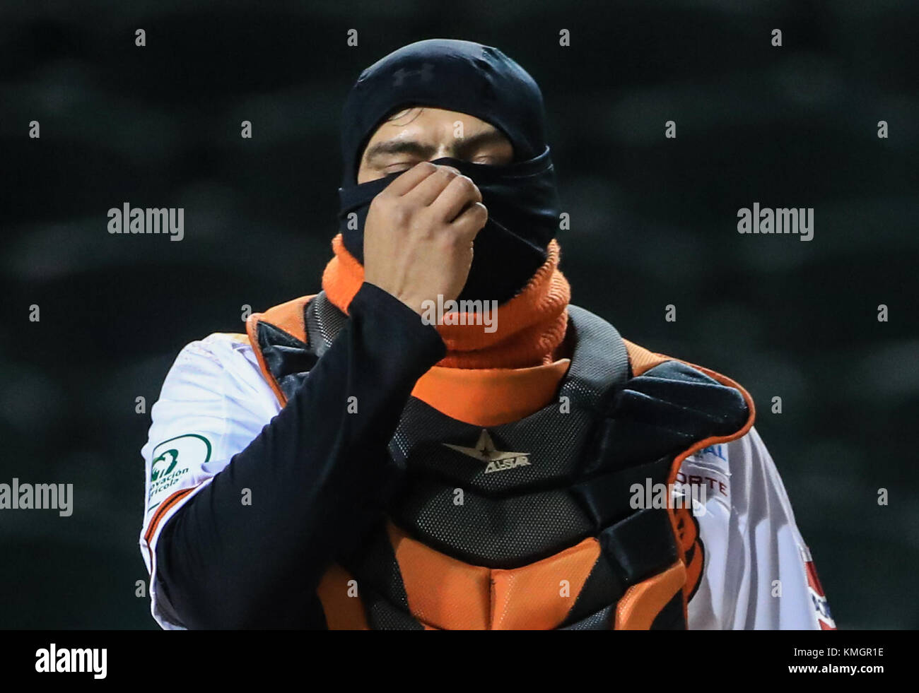 Hermosillo, Mexiko. 07 Dez, 2017. baseball spiel der mexikanischen Liga der Pazifik. dritten Match in der zweiten Runde mit dem Match zwischen tomateros de Culiacan vs naranjeros de Hermosillo. 07. Dezember 2017. (Foto: Luis Gutierrez/nortephoto.com) Credit: Nortephoto.com/alamy leben Nachrichten Stockfoto