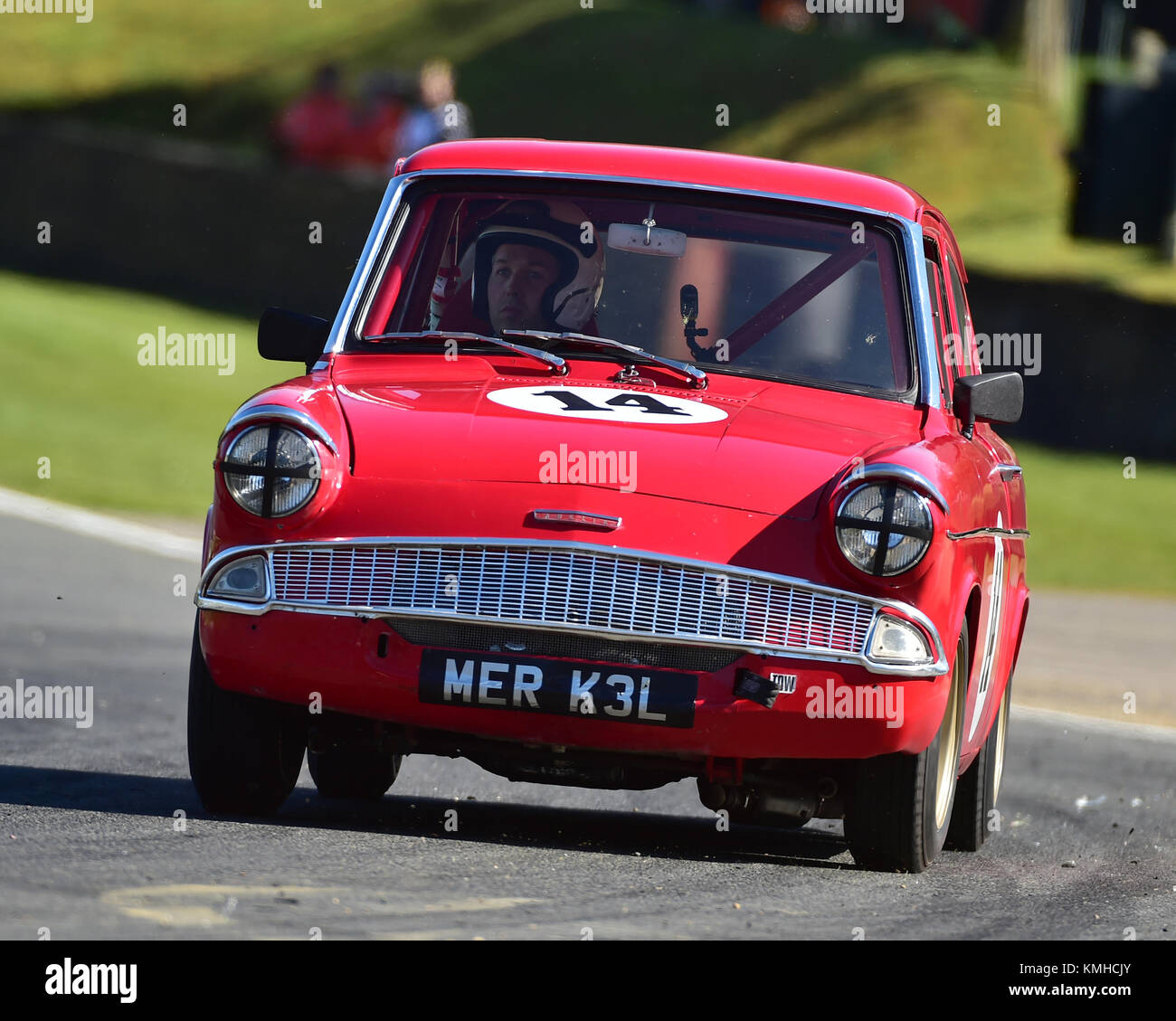 Tim cotgrove, Jonathan pulliston, ford anglia superspeed, hrdc Touring greats, TC63, brscc, Brands Hatch, Rennwochenende, April, 2017, British Racing ein Stockfoto