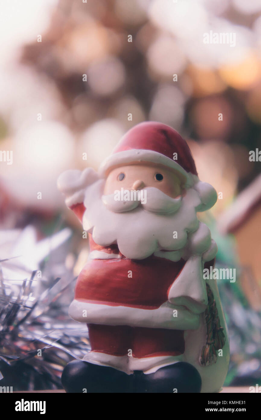 Santa Claus und chirstmas Hintergrund Stockfoto