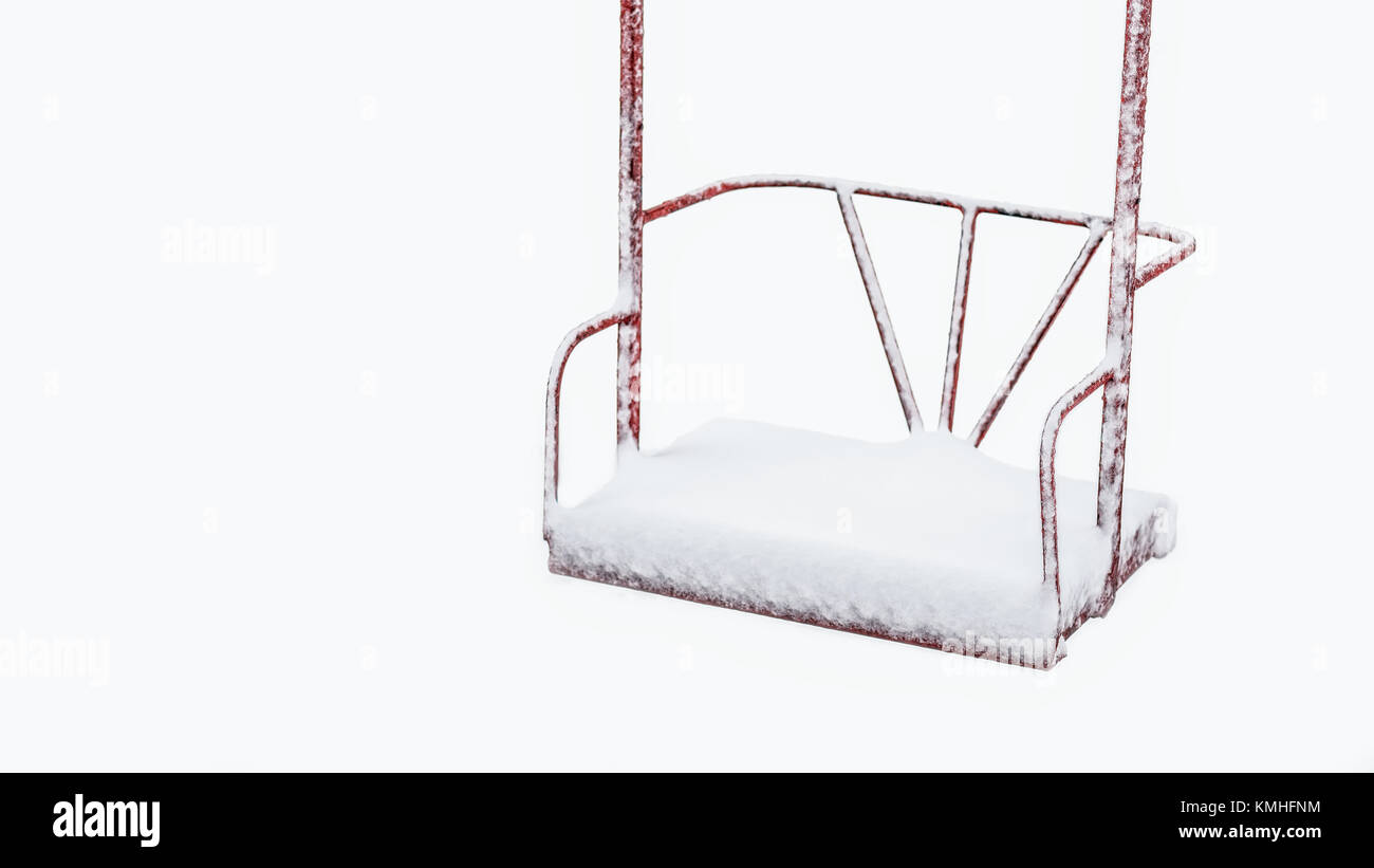 Leere Kinderspielplatz im snowly Park Stockfoto