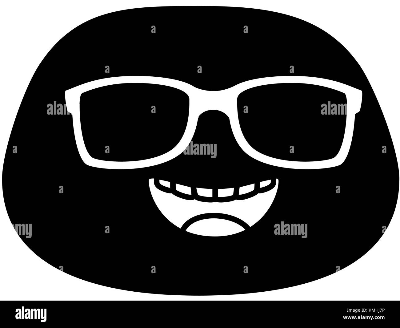 Nerd emoji Gesicht Symbol Vektor illustration Design Stock Vektor