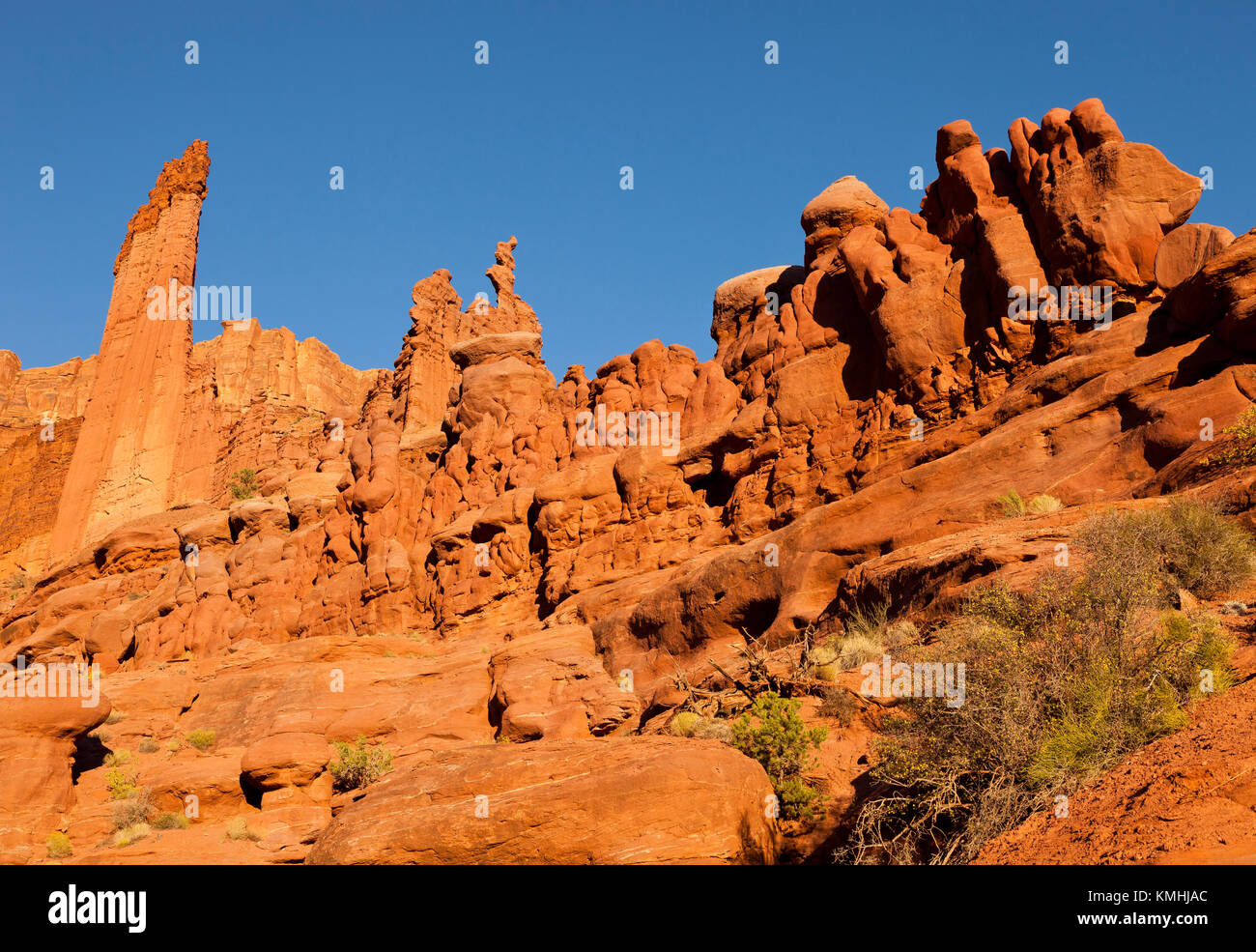 Fisher Tower in der Nähe von Moab, Utah, USA Stockfoto