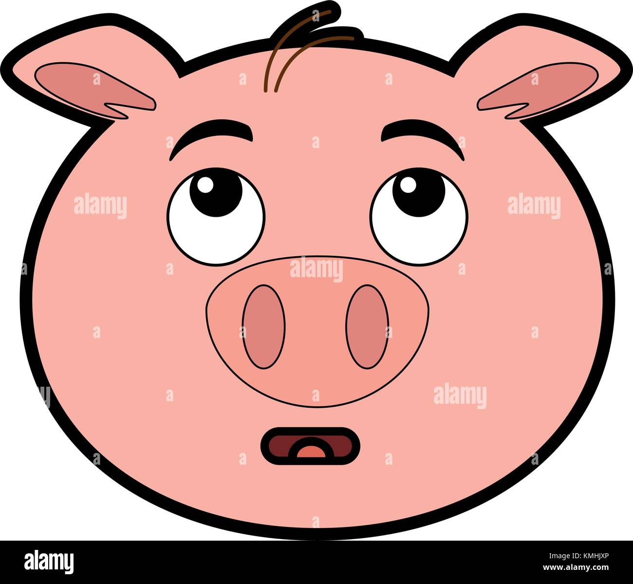 Terrified Schwein emoji Kawaii Stock Vektor