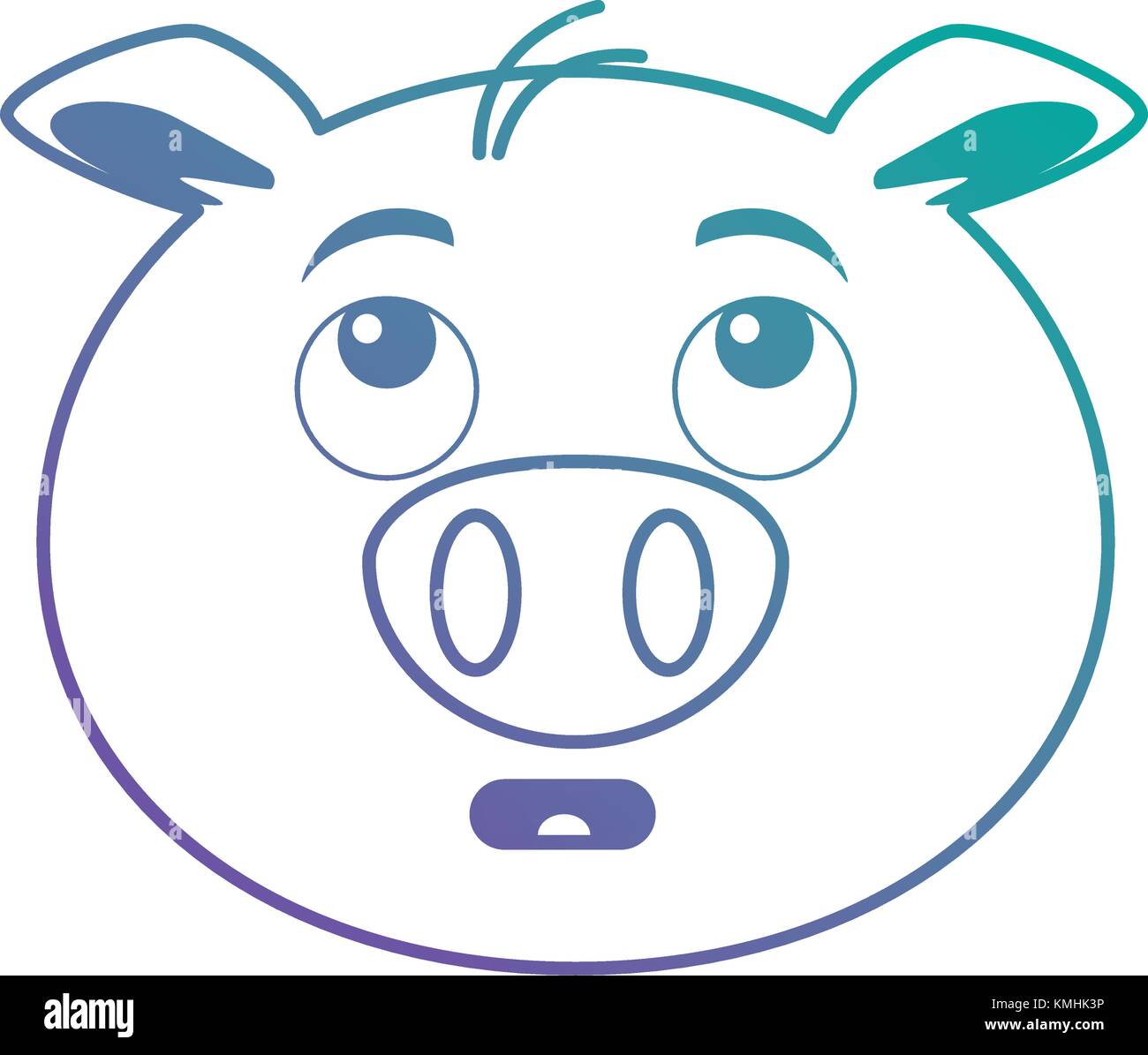 Terrified Schwein emoji Kawaii Stock Vektor