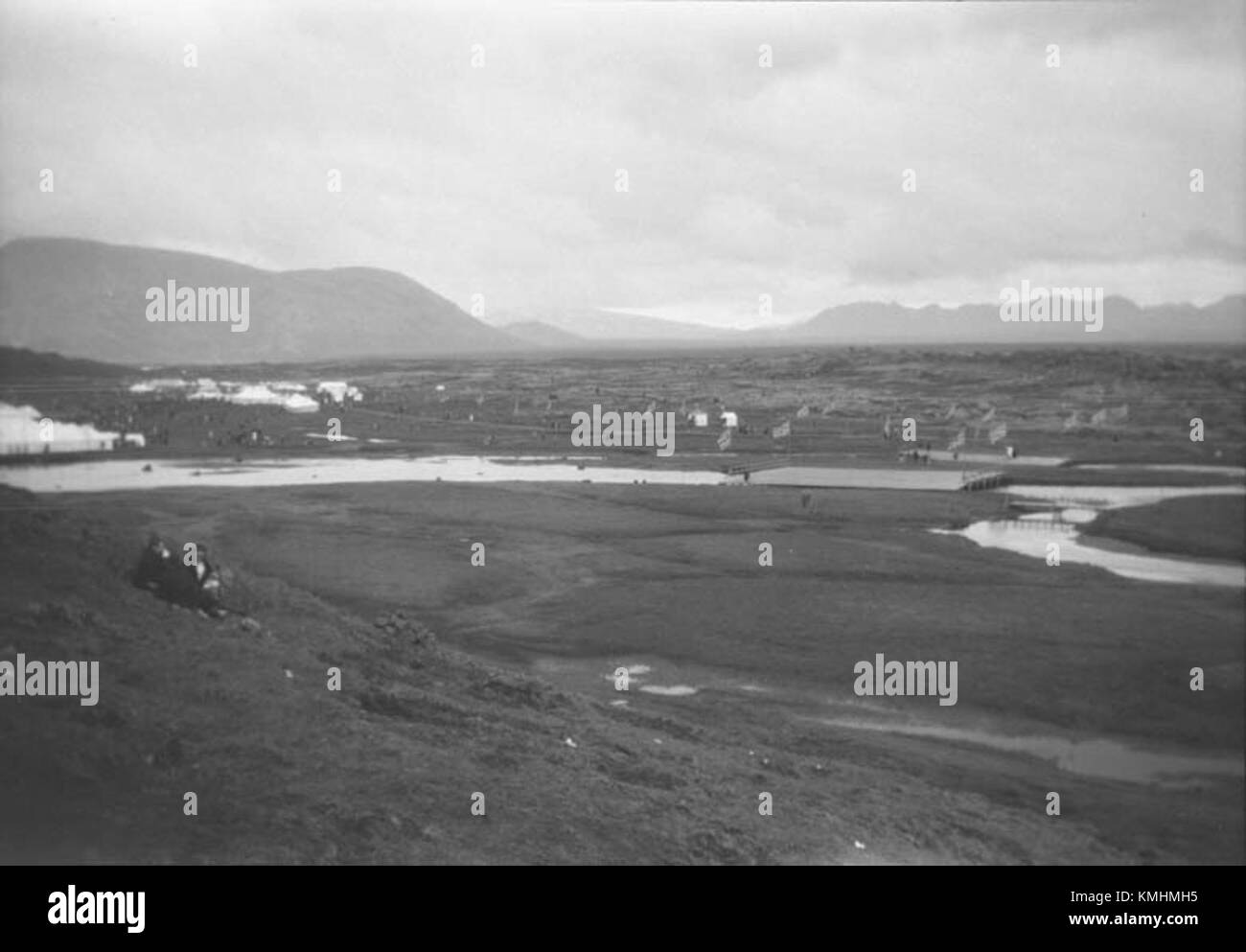 Thingvellir ist ein Nationalpark in Island, der für seine historische und geologische Bedeutung bekannt ist, einschließlich des Ortes des weltweit ersten parlaments und der atemberaubenden Landschaften. Stockfoto
