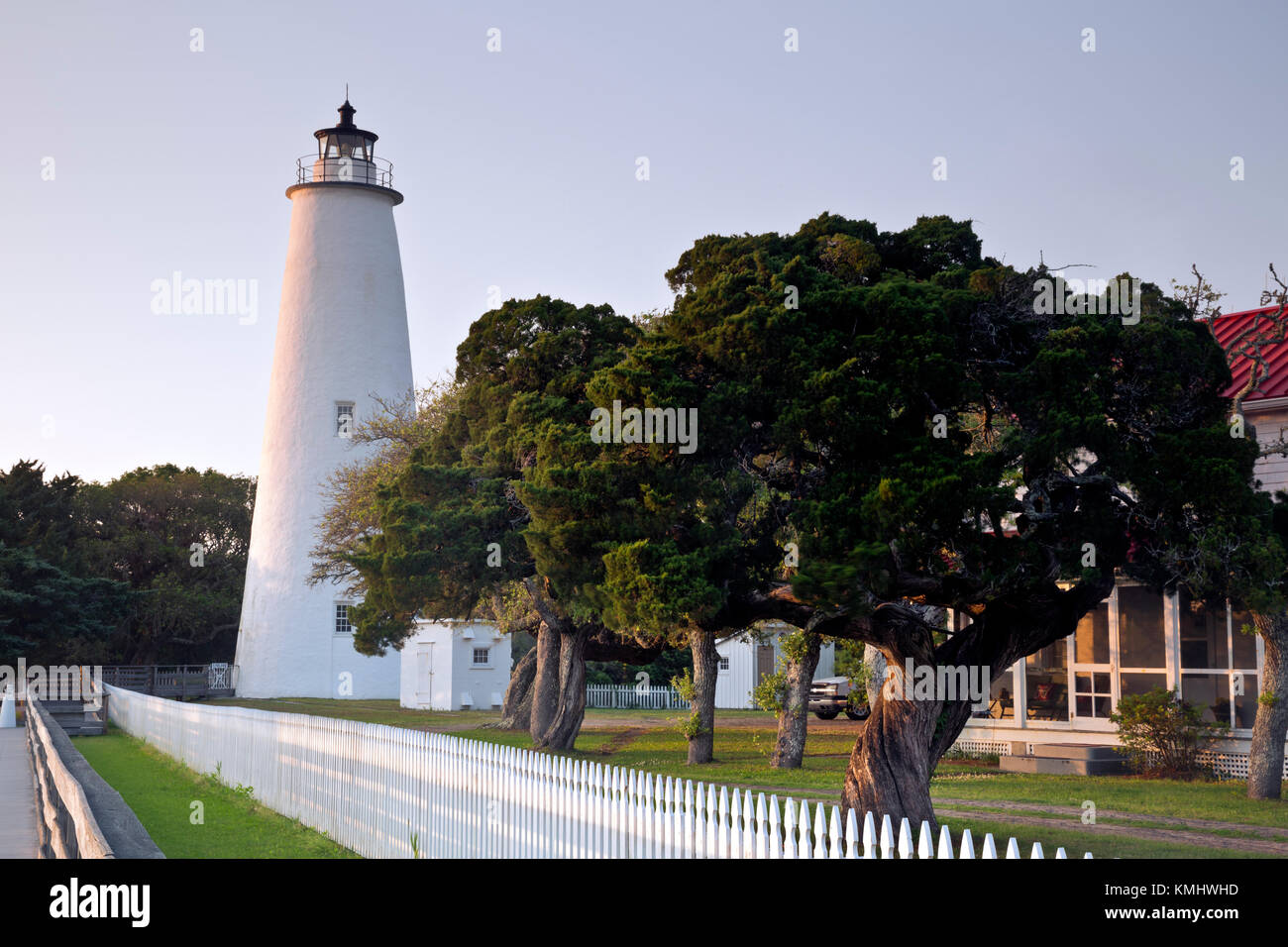 Nc-01030-00... North Carolina- Abend licht auf der Ocracoke Island Leuchtturm auf die Outer Banks. Stockfoto