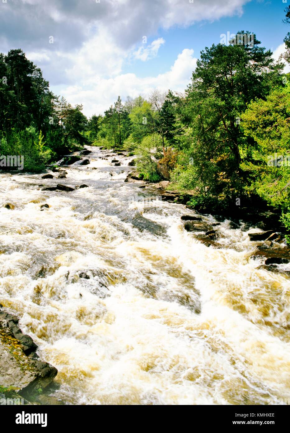 Falls der Dochart auf dem River Dochart bei Killin am Westende des Loch Tay. Zentrale Region, Schottland Stockfoto