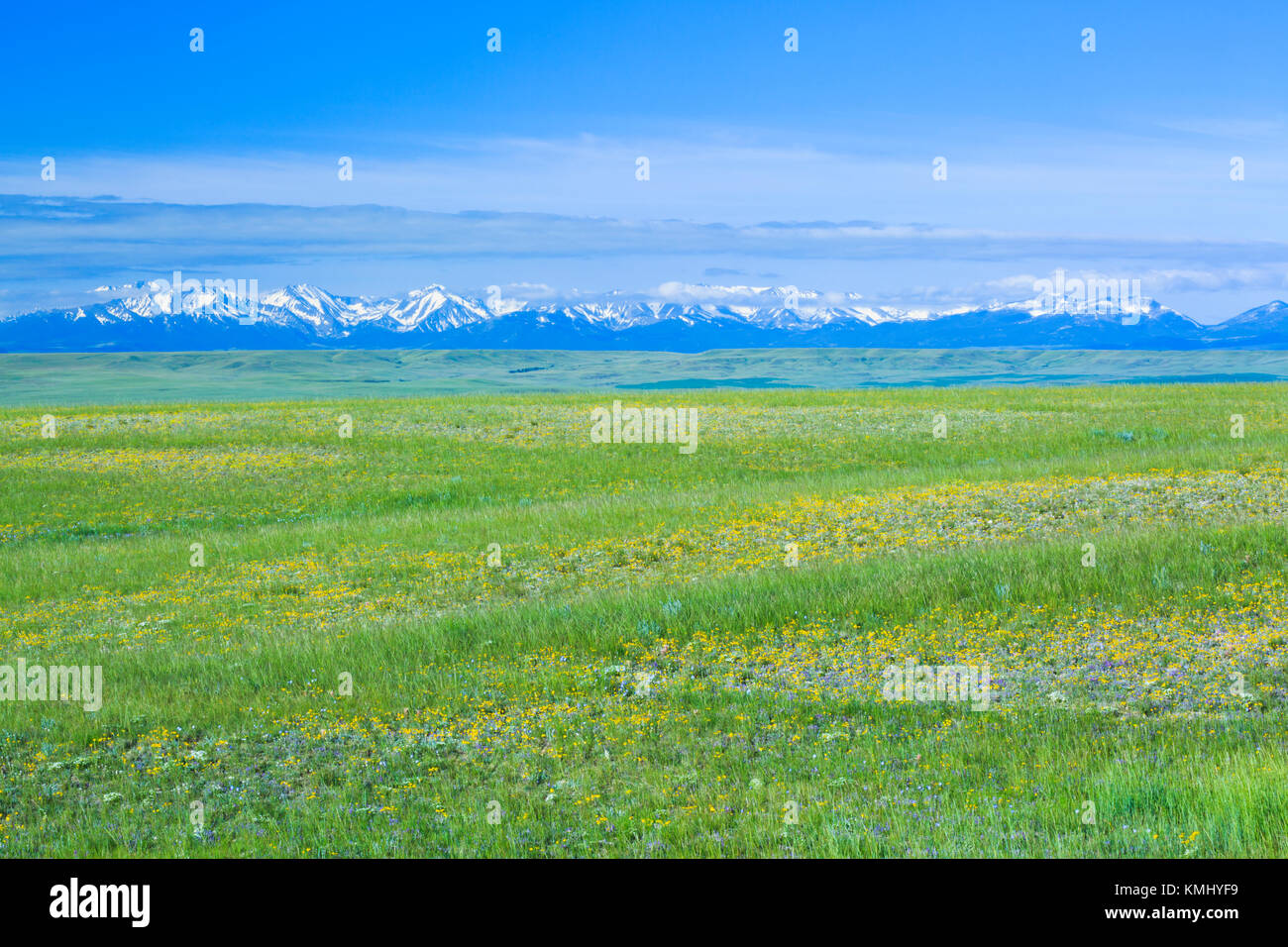 Prairie und verrückte Berge in der Nähe von Harlowton, montana Stockfoto