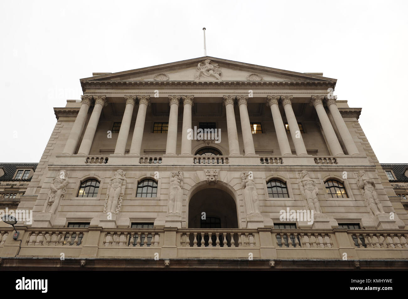 Die Bank von England auf threadneedle Street in London. Stockfoto