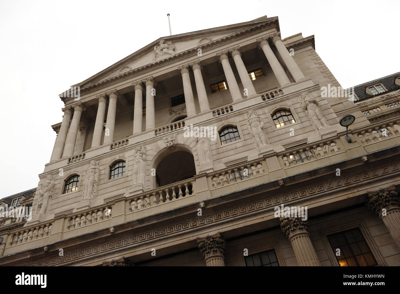Die Bank von England auf threadneedle Street in London. Stockfoto