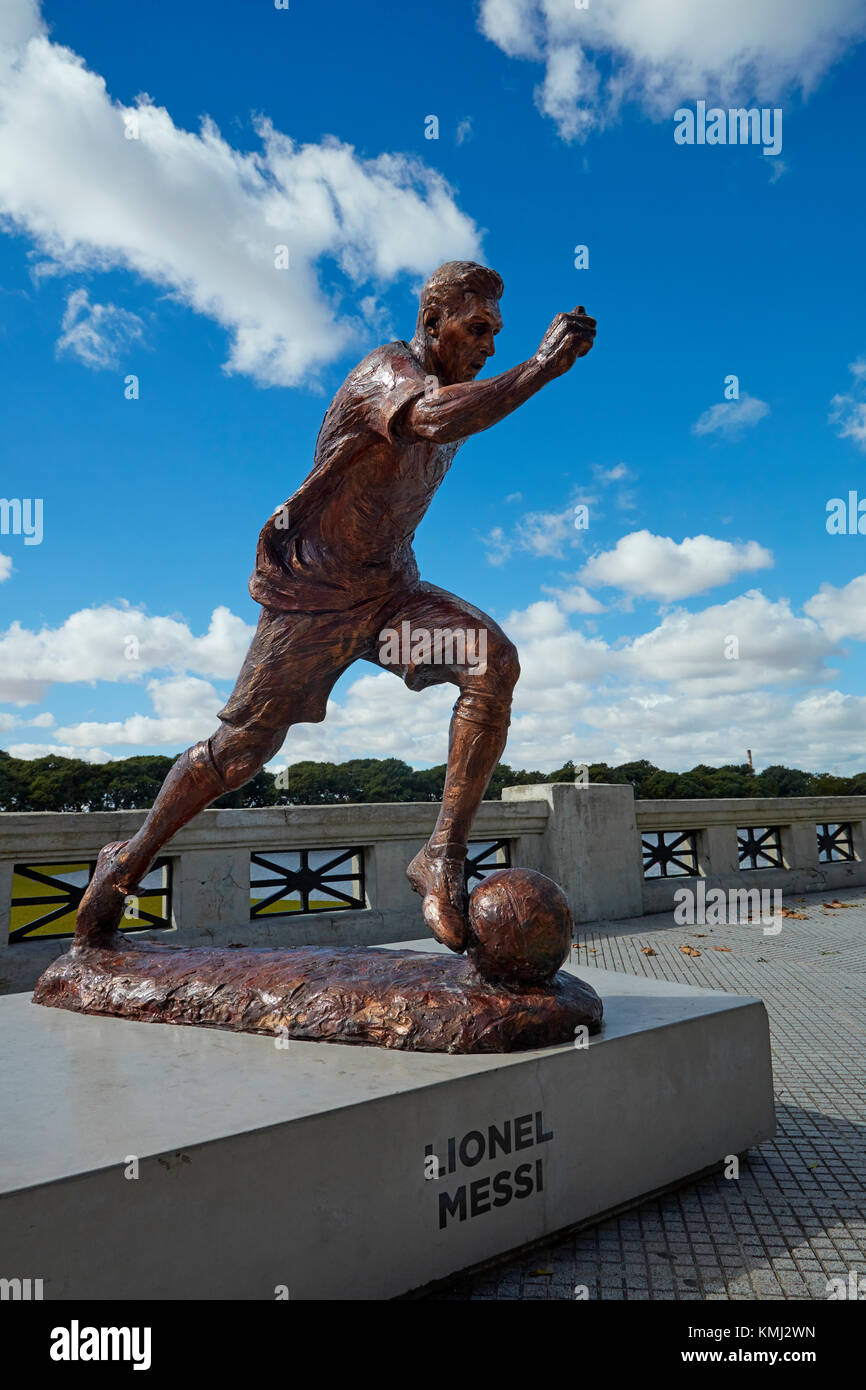 Lionel Messi Statue, Puerto Madero, Buenos Aires, Argentinien, Südamerika Stockfoto