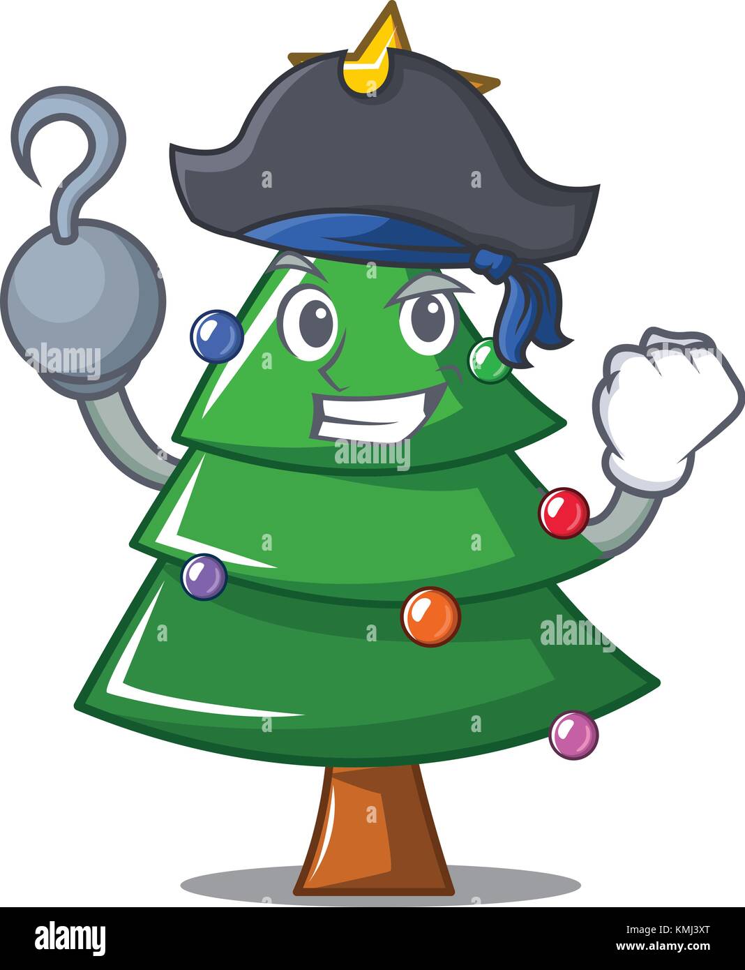 Pirate Weihnachtsbaum Charakter Cartoon Stock Vektor