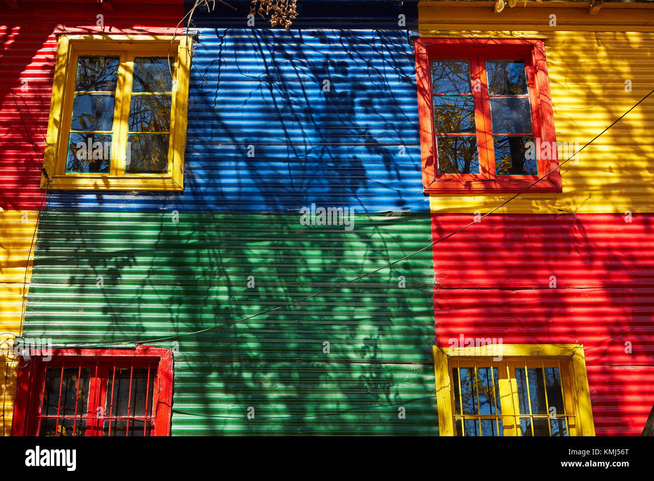 Bunte Wellblech Gebäude, La Boca, Buenos Aires, Argentinien, Südamerika Stockfoto