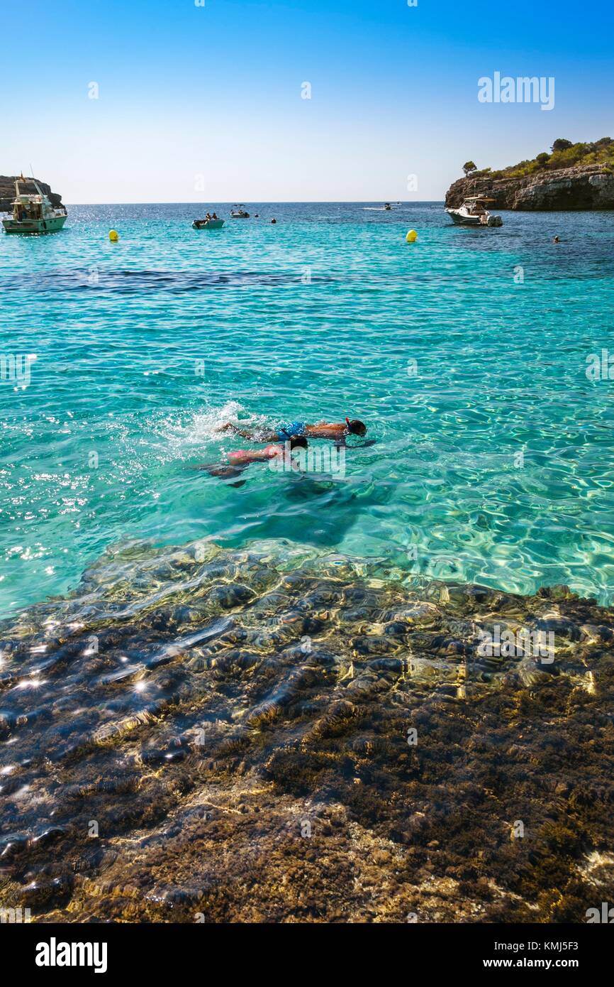 Cala Turqueta Strand. Ciutadella de Menorca Gemeinde. Menorca Insel. Balearen. Spanien Stockfoto