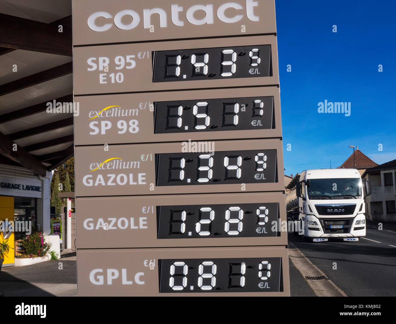 Frankreich Benzinpreise Stockfotografie Alamy
