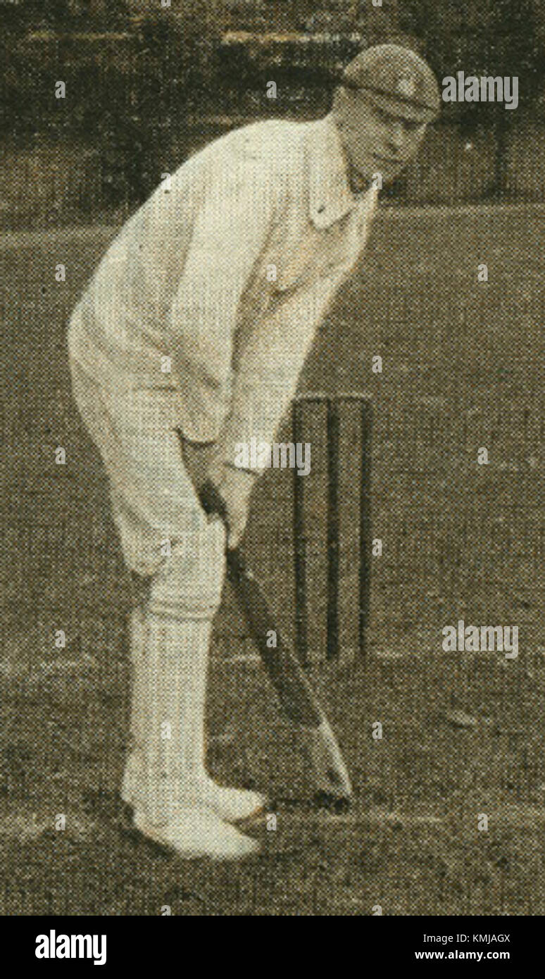 Phil Mead war eine bekannte Persönlichkeit in der Welt des Sports, insbesondere im Cricket, wo er im frühen 20. Jahrhundert bedeutende Beiträge zum Spiel leistete. Stockfoto